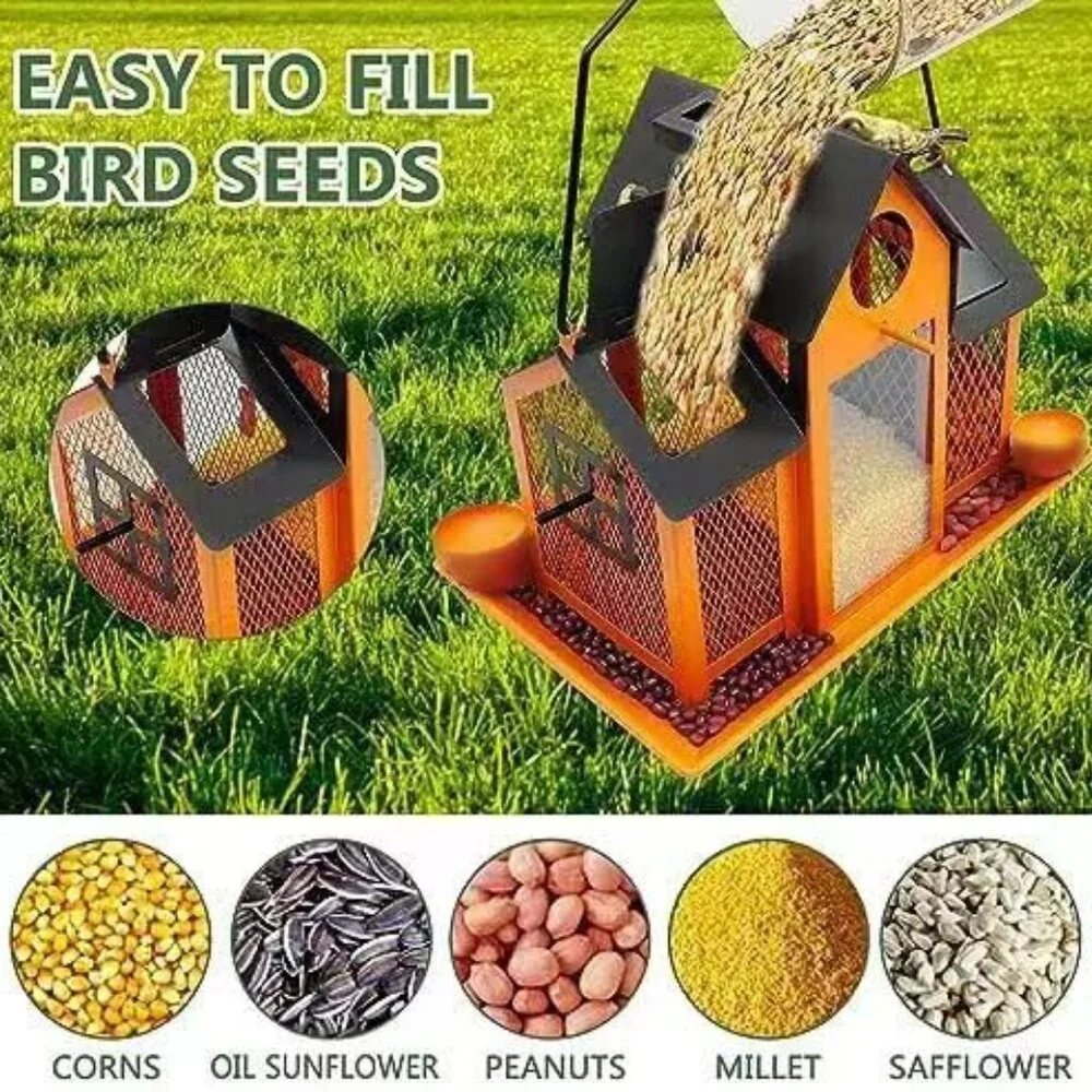 Metal Wild Bird Feeder for Outdoors, Large Cardinal Bird Feeder Birdhouses